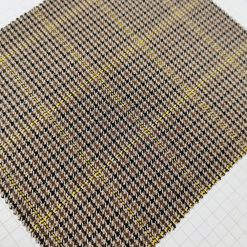 Check plaid wholesale price uniform thicken jacquard windbreaker tr suiting men clothing gabardine suiting fabric for garment