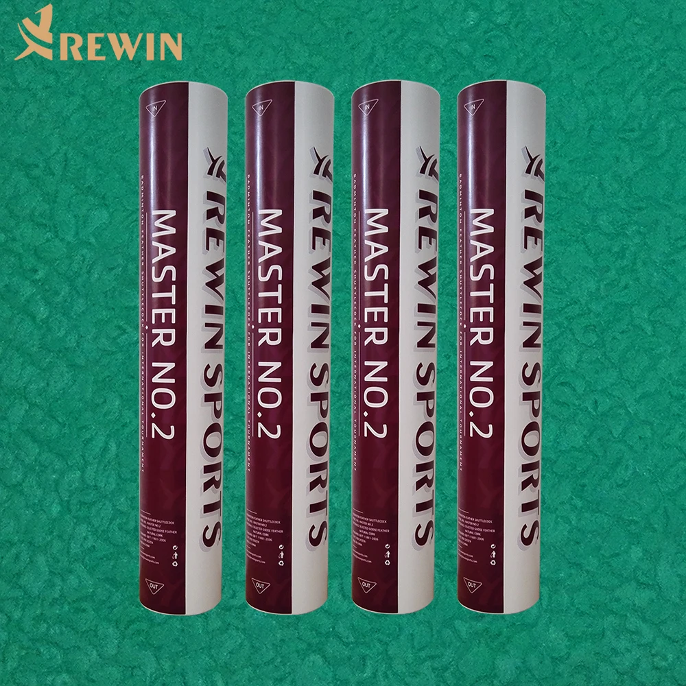 High Quality Tournament Grade Badminton with Natural Cork Master NO.2 Super Durable Class A Goose Feather Shuttlecocks  for club