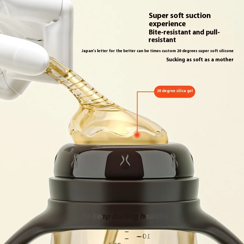 Baby Bottles Newbron PP Feeding Bottle Water Cup Food Grade Silicone Pacifier Three Uses In One Bottle 240/300ML  Items BPA Free