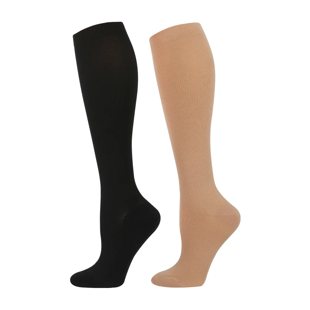 Diabetic Compression Socks Medical Grade Black Skinny Vein Elastic Socks Calf Protection Long Tube Compression Socks For Nurses