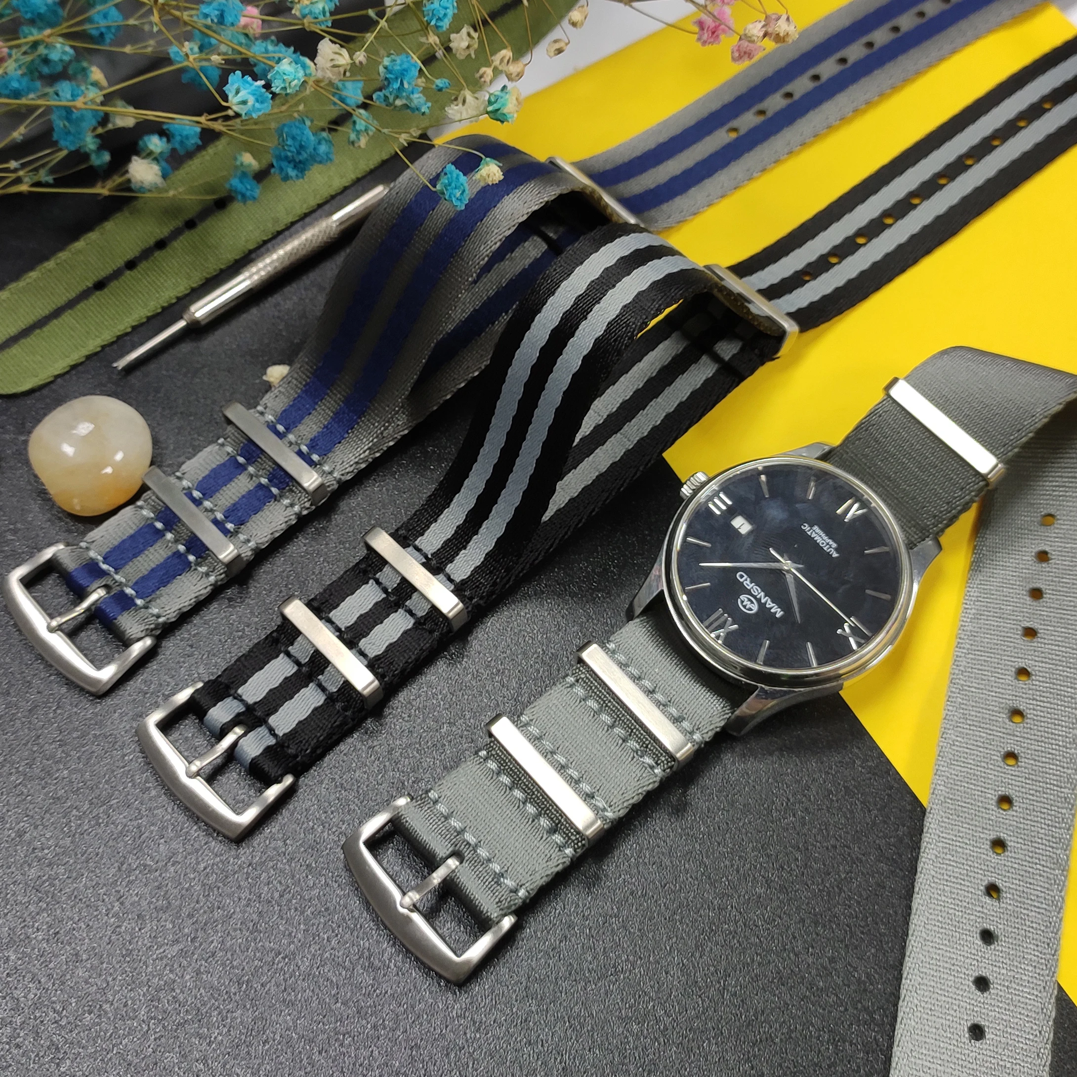 Ремешок безопасности в стиле НАТО нейлоновый ремешок елочку Juelong цельный для часов