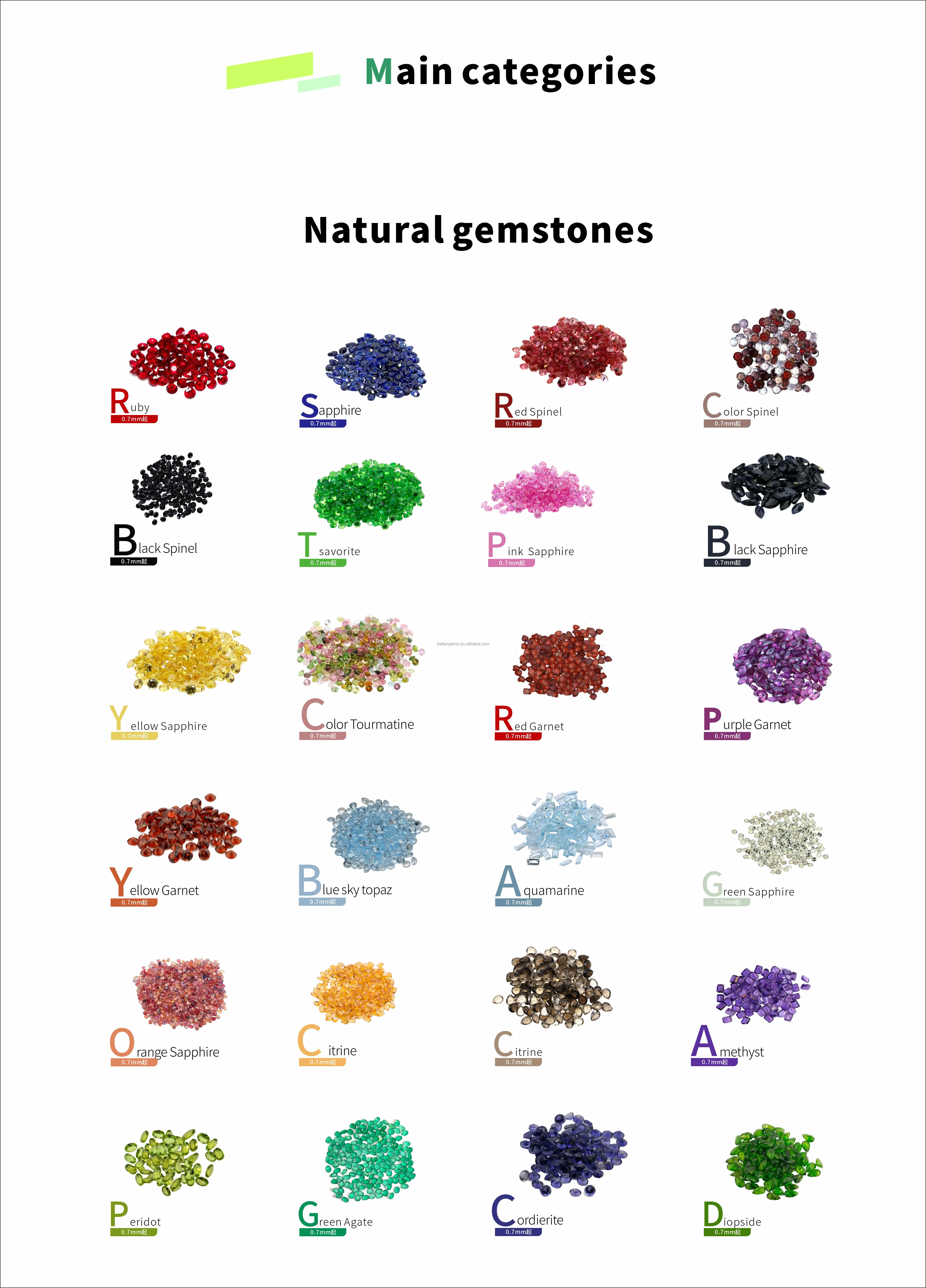 Wuzhou natural loose gemstone wholesale high quality  green garnet  raw material