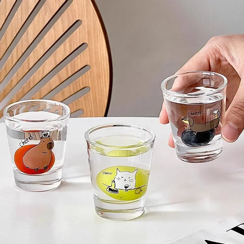 Original Cute Printed Shot Glass Custom Christmas Gifts 1.75oz 2 oz 3 oz 50ml Soju Cups Mini Tumbler Shot Glasses