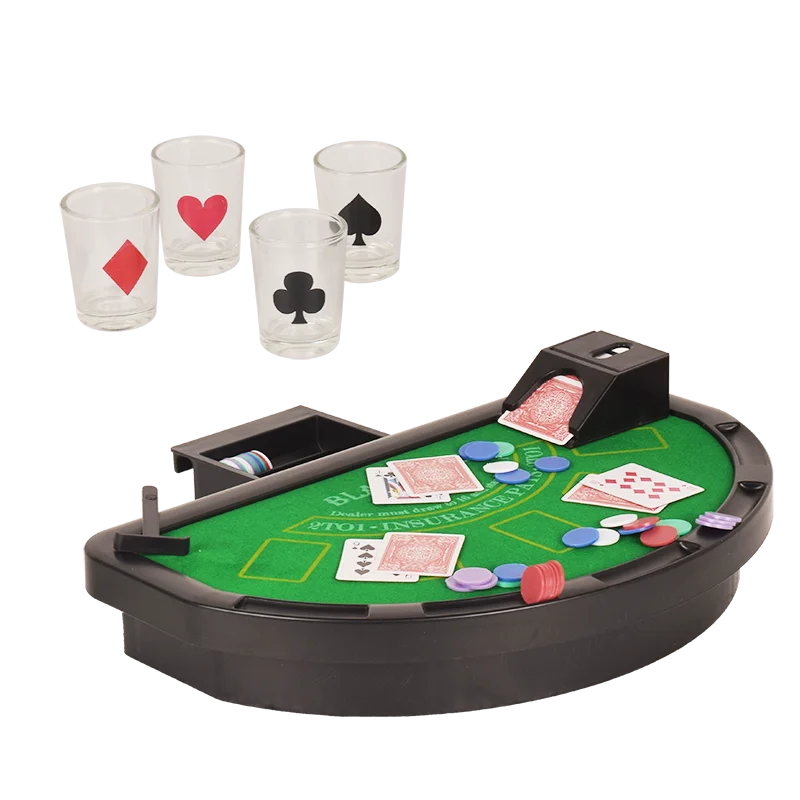 Mini poker table drinking game for four people with poker chips,black jack drinking game