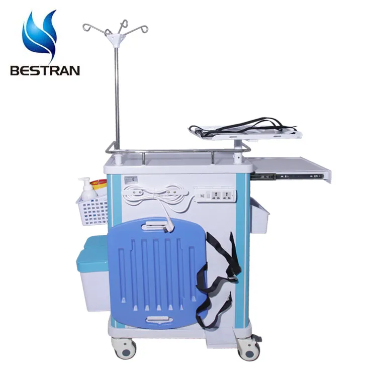 BT-EY006 стол медицинский ABS Мобильная тележка для реанимации медицинская аварии с 2 ящиками двери цены