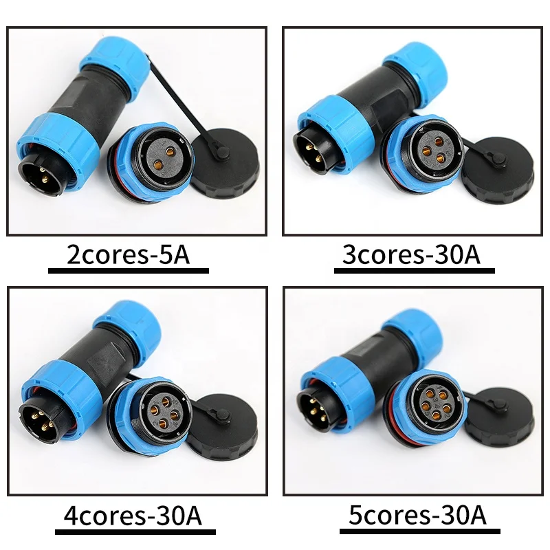 Waterproof Aviation Connectors 2/3/4/5/6/7/9/12pins SP21 IP68 Waterproof Docking Aviation plug connector