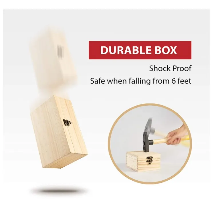 Custom logo wooden box rectangular hinged pine gift jewelry box wooden box