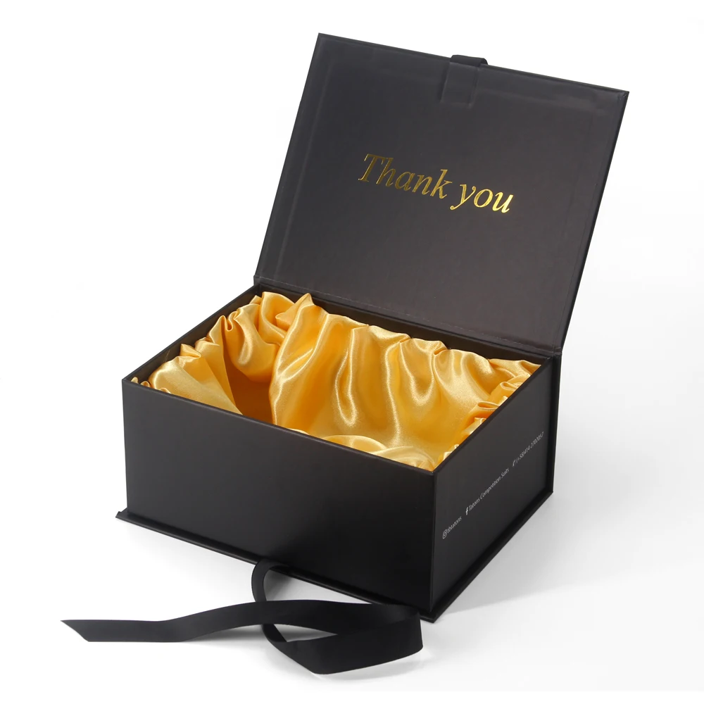 Custom Luxury Silk Lined Box Packaging Box Satin Lined Gift Hair Bundle Packaging Box With Satin Lining Inside
