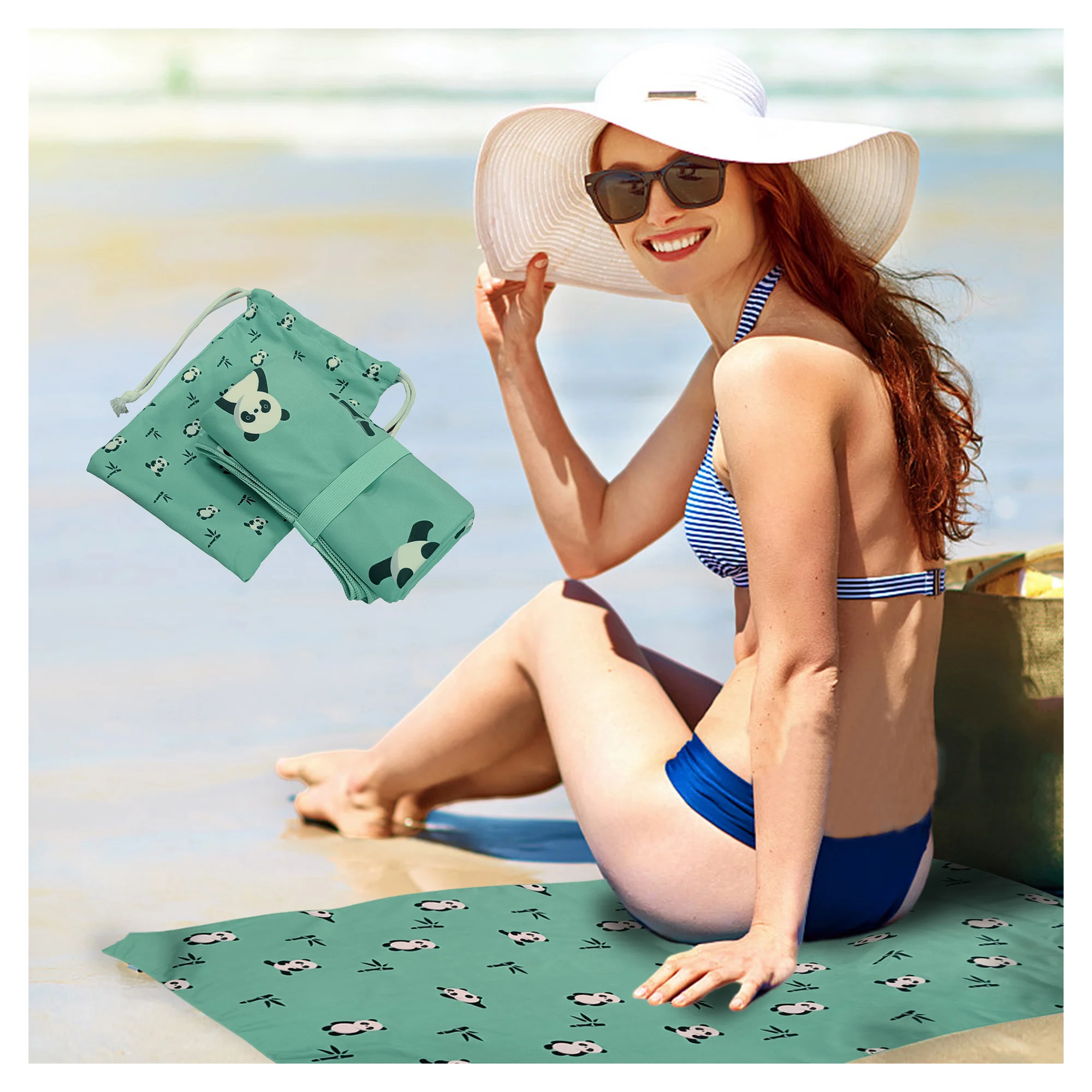 Quick Dry Lightweight-Beach Accessories Oversized Travel Towel Sand Free Custom Microfiber Beach Towel Manufactured in China