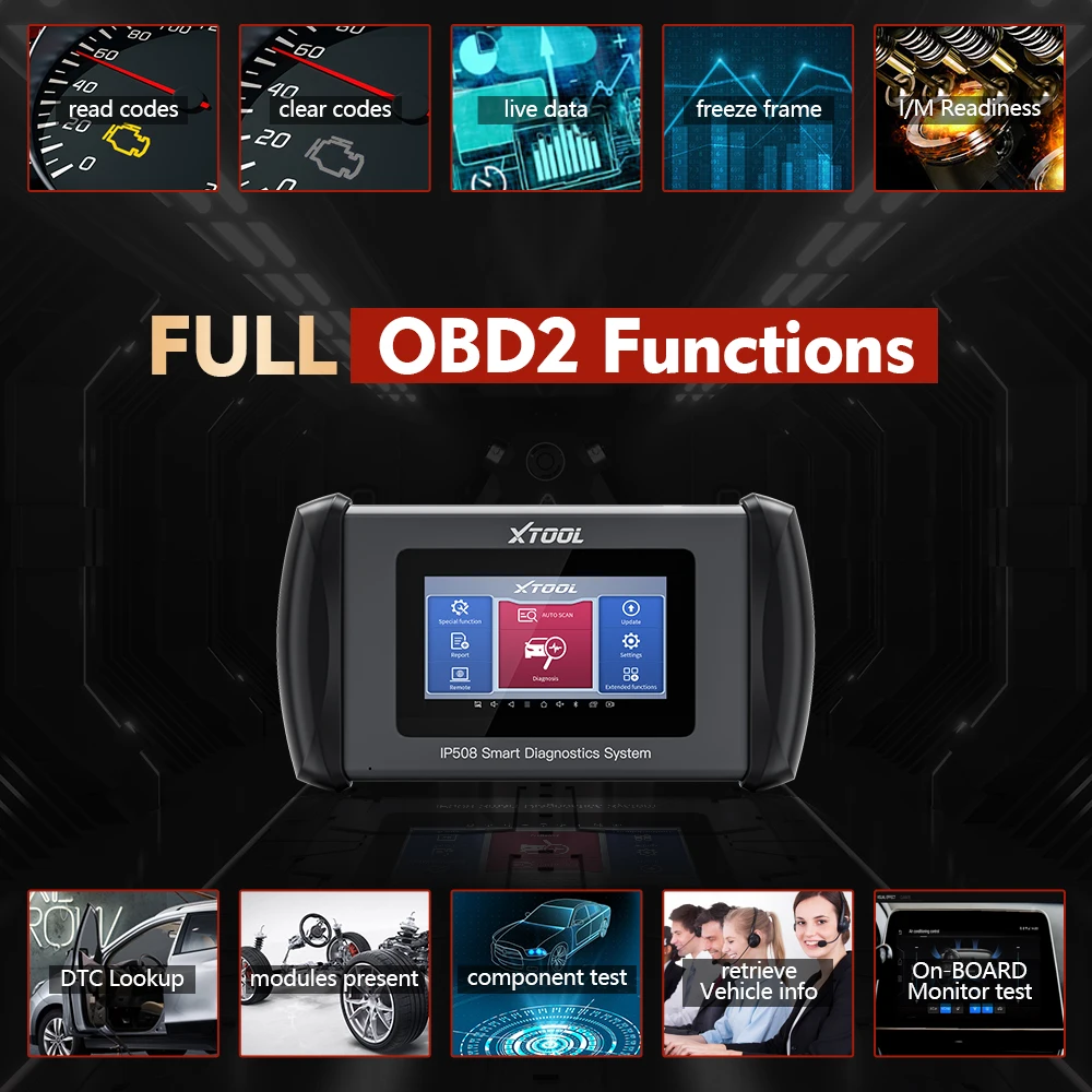 XTOOL 2022 InPlus IP508 5 System Diagnostic OBD2 Car ABS SRS AT Engine Scanners with EPB Oil 5 Reset Auto VIN Online Free Update