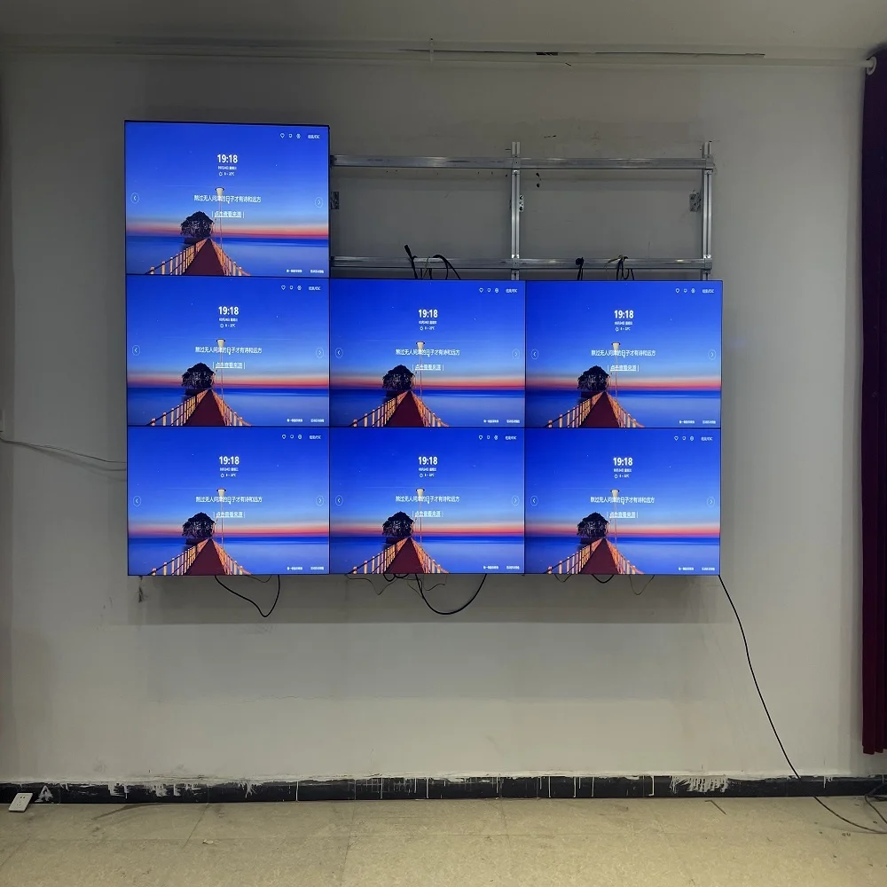 4K 55 Inch indoor Advertising video wall 3x3 4X4 LCD Display Panel CCTV System Screens LCD Video Wall Screen for Monitoring
