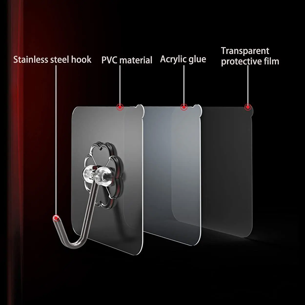 multifunctional adhesive mini wall hooks strong non-marking transparent punch-free coat toilet strong wall adhesive hanging hook