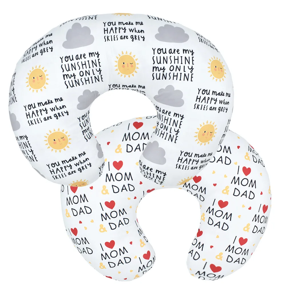 High Quality Eco-Friendly Twin Breastfeeding Nursing Pillow Cover 100% Cotton Cute Pattern Everyday Use