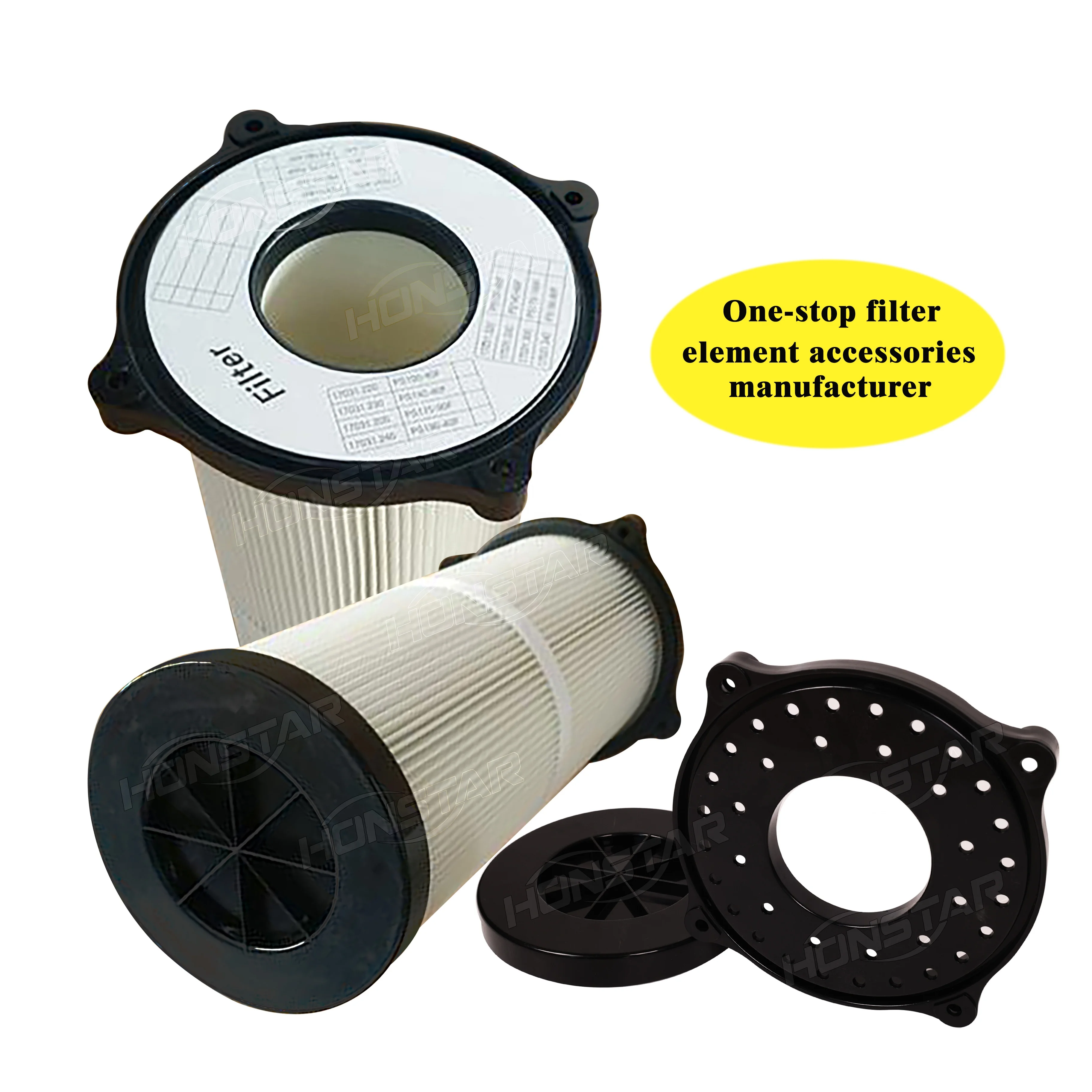Manufacturer of Black ABS plastic filter cartridge for dust removal and  air purification equipment end cover