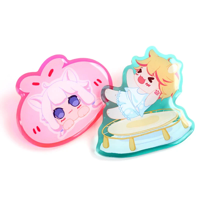 2023 Creative Custom Printed Clear Lapel Safety Badge Pins Custom Glitter Epoxy Acrylic Pin