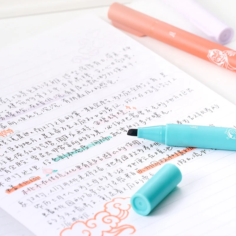 KACO Highlighter Permanent Marker Pen with Clip 5 Colors Assorted
