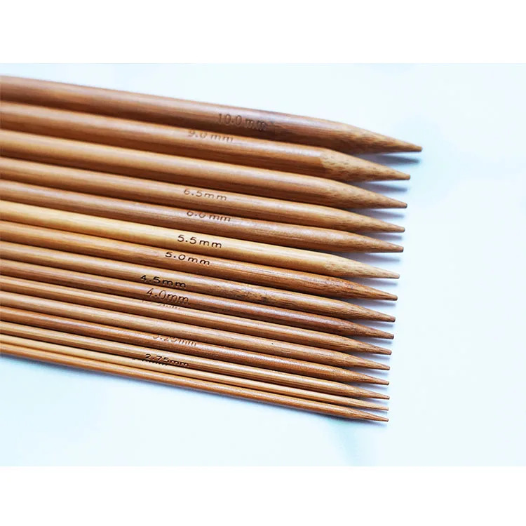 
Natural wood eco friendly 12 sizes ergonomic carbonized bamboo knitting needles crochet hook set 