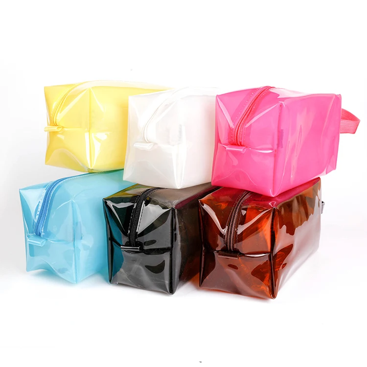 Women Clear Makeup Organizer Pouches Tote Travel Toiletry Bags Transparent PVC Cosmetic Bag