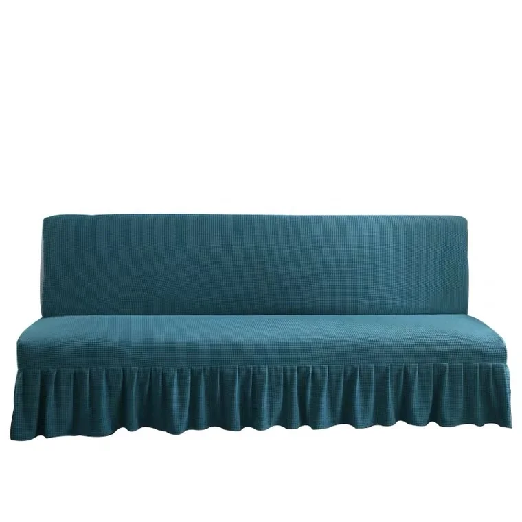 Skirting Jacquard Small Checks Polar Fleece Sofa Cover Slipcover