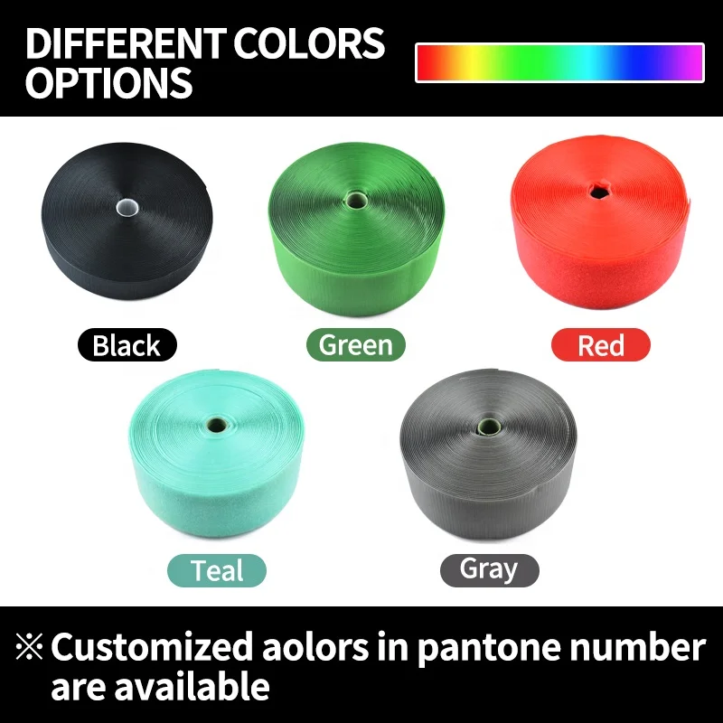 50mm hook and loop sew on custom sizes stretch hook loop fastener tape nylon fabric magic tape hook and loop velcroes