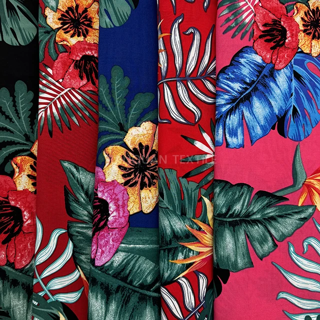 bamboo rayon gaz muslin fabric for dress slub weaving machine hawaiian designs span for women clothing