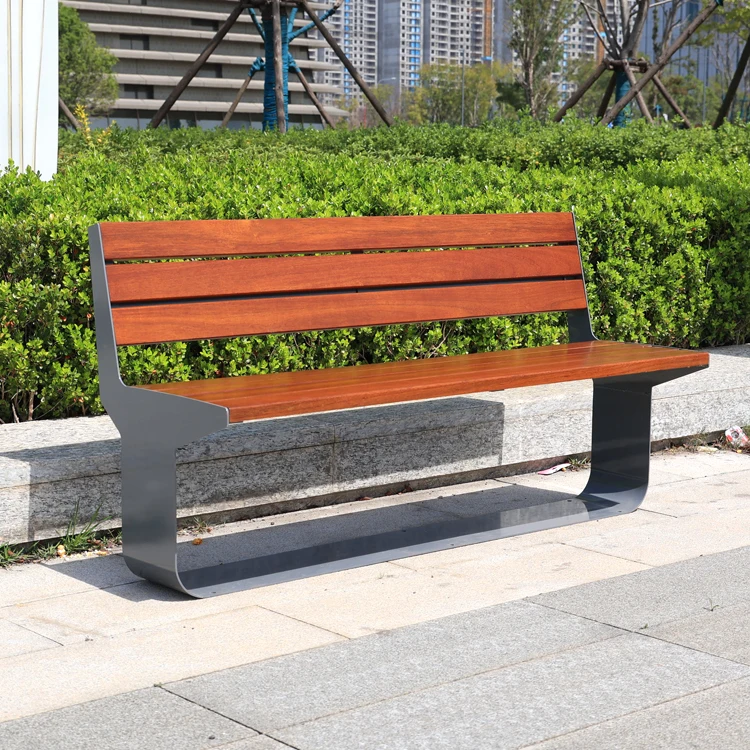 outdoor furniture comfortable composite wood bench public park hardwood bench seat outside garden patio long bench with back