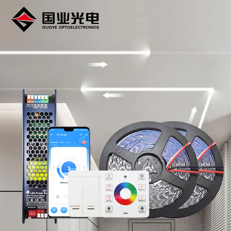 DC24V warm pure white 3000K 6000K dual color cct chasing water flowing running led strip light