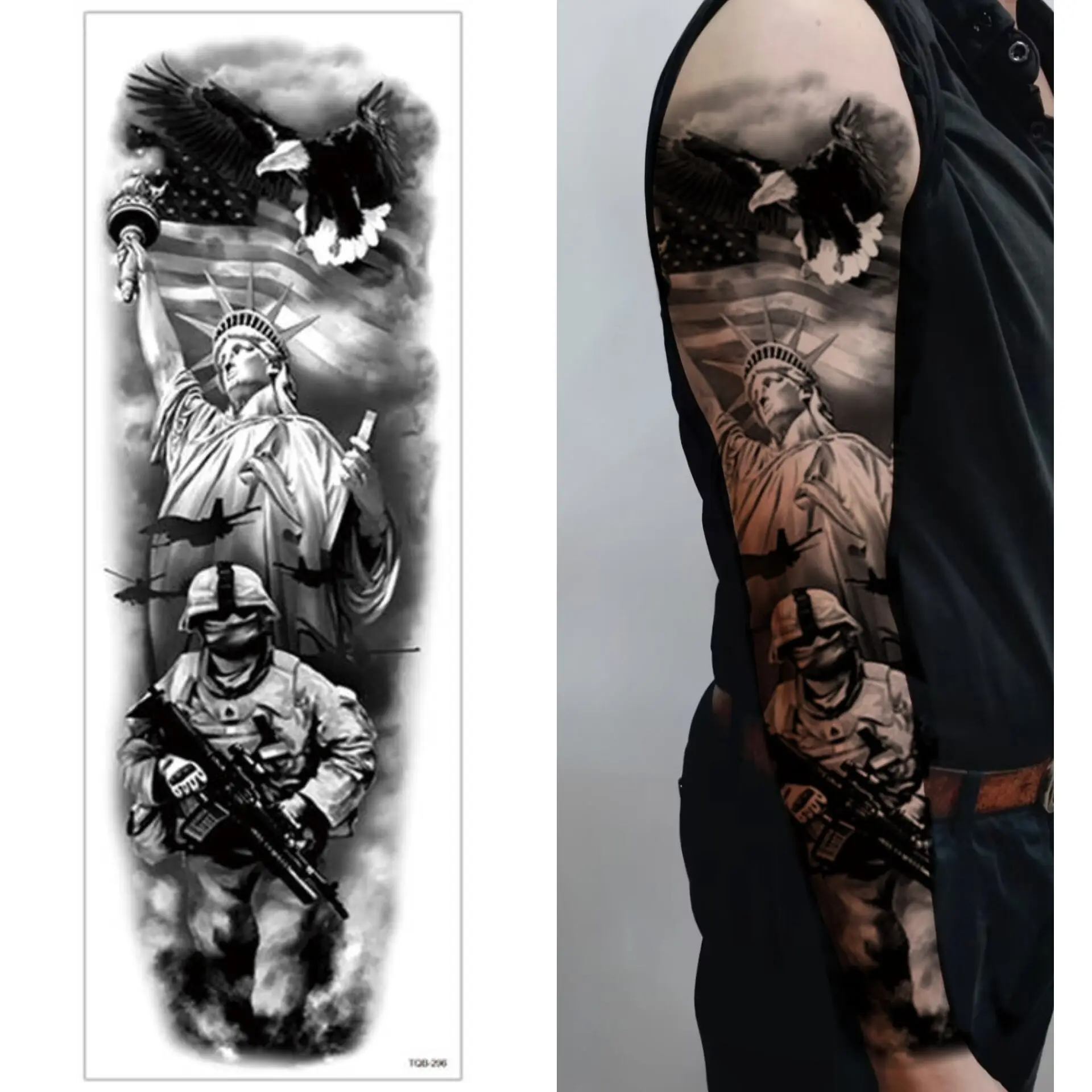 Factory Henna Tattoo Stickers Water Proof Full Arm Tattoo Sticker Eco-Friendly Big Size Temporary Tattoo Halloween