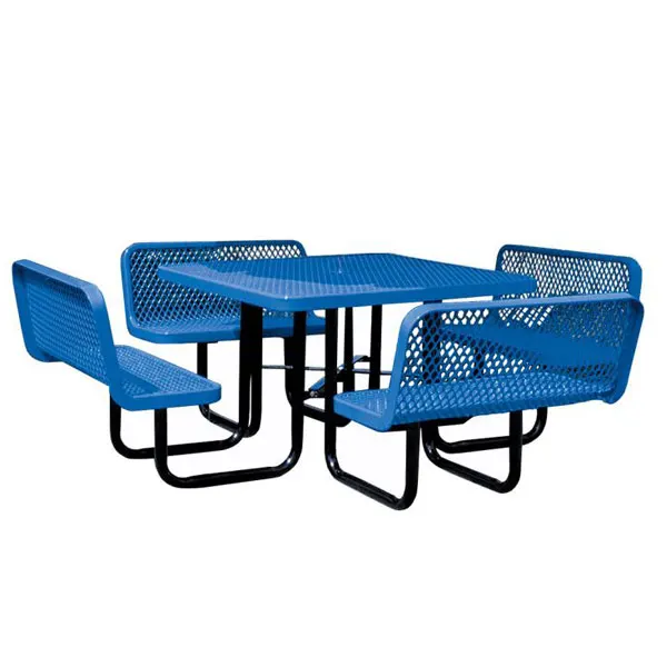 Wholesale garden furniture outdoor thermoplastic coating steel tables and chairs with parasol
