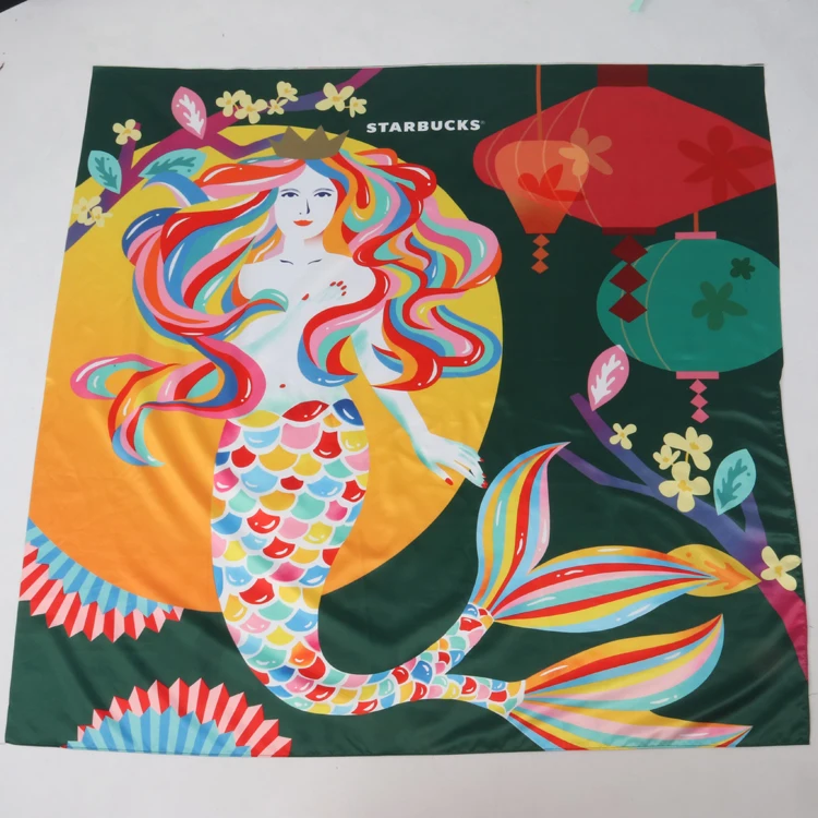 OEM soft smooth digital printing recycled satin silk like 50D polyester fabric for scarf