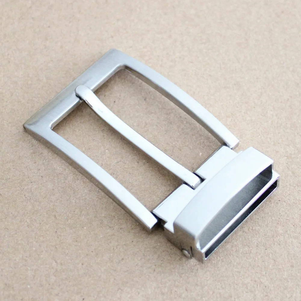 Minimalist Silver Zinc Alloy Clasp Metal Leather Clip Type Pin Belt Buckle