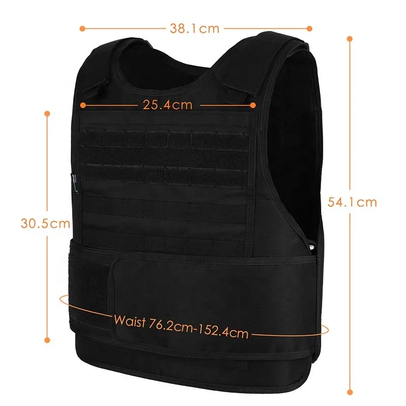 KMS Ready Wholesale Outdoor Security Hunting Protective Adjustable Size Black Chaleco Tactico Body Vest Tactical Plate Carrier