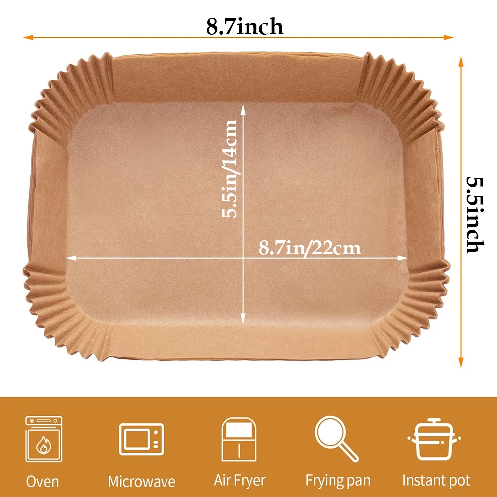 Wholesale Disposable Parchment Air Fryer Food Baking Paper Liner Greaseproof Square Airfryer Liners Silicone Food Bake Paper
