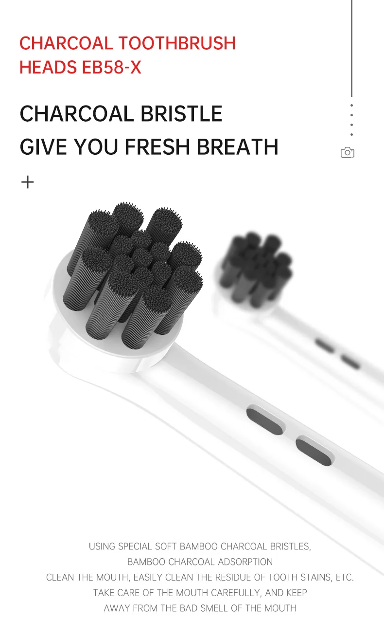 Or-Care Factory Directly Compatible B Bamboo Charcoal Toothbrush Heads