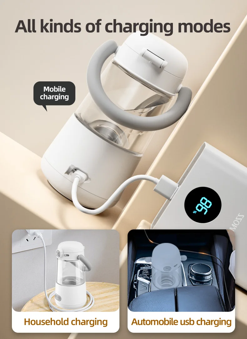 USB charge on the go travel wireless bottle warmer portable smart heater for baby bottles