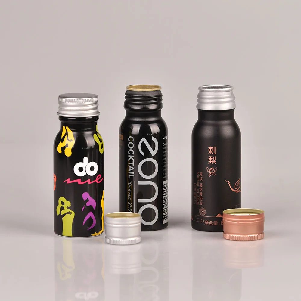 New trending 2oz 3oz 4oz 50ml 100ml Small Aluminium Bottle for Drink aluminum beverage bottles for tea coffee energy shot