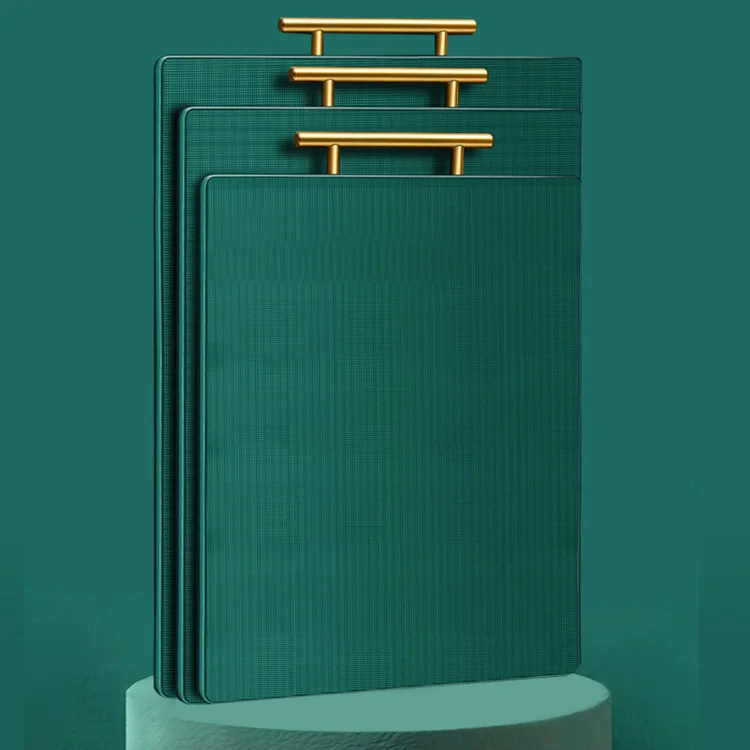 Professional water leakage prevention sublimation blank germproof bulk green plastic cutting boards set for kitchen