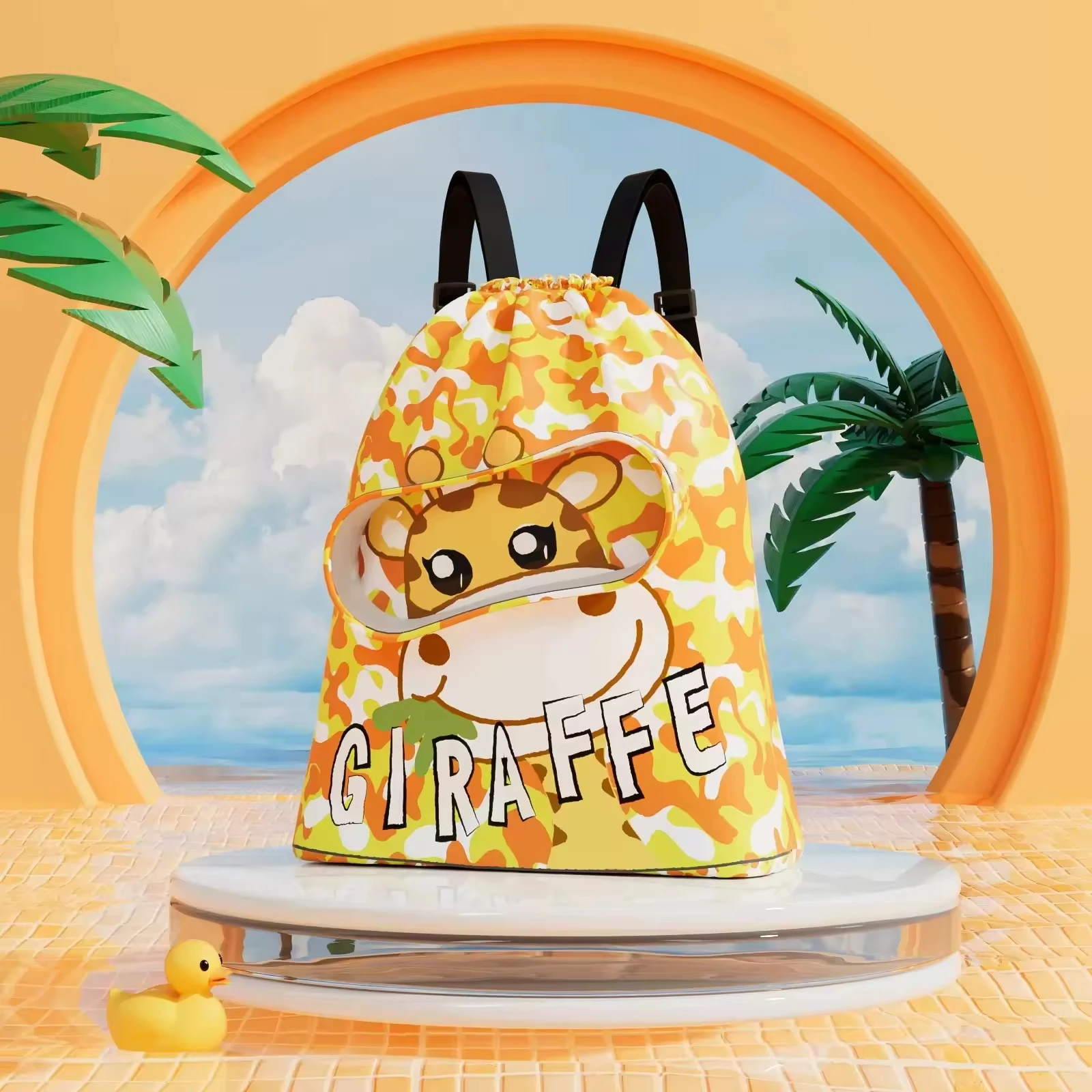 2024 New Cute Cartoon Beach Backpack Ready Stock Children Dry Wet Separation Waterproof Storage Swimming Bag for Swimming Glass