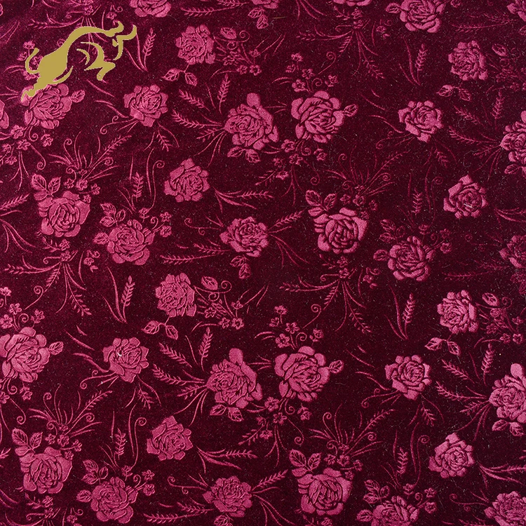 shaoxing hengniu KS velvet fabric printed embossed home textile fabric