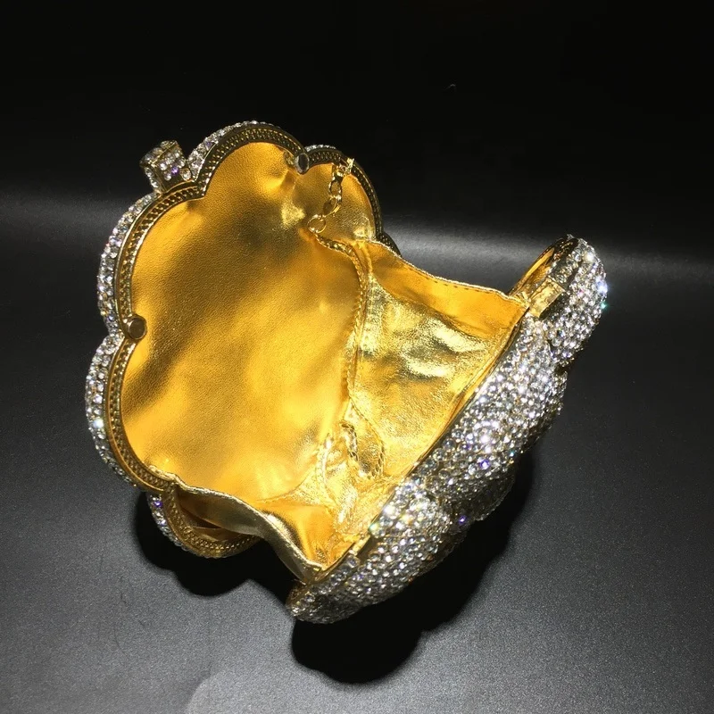 Amiqi MRY61 Fashion Women Bling Flower Banquet Diamond hand bags clutch bridal purse Party Ladies evening bag