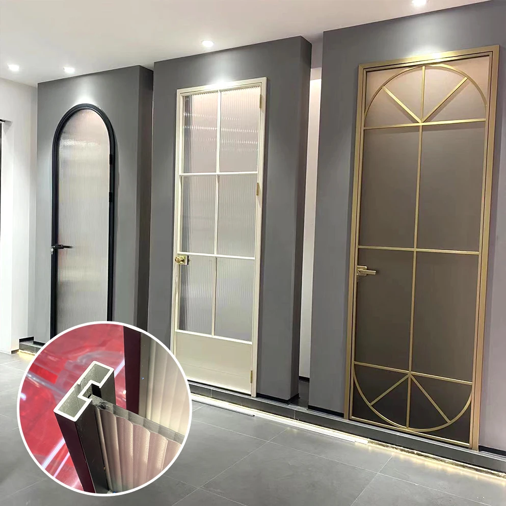 Showcase frame profiles aluminium extrusion sliding door system hanger rail with accessories