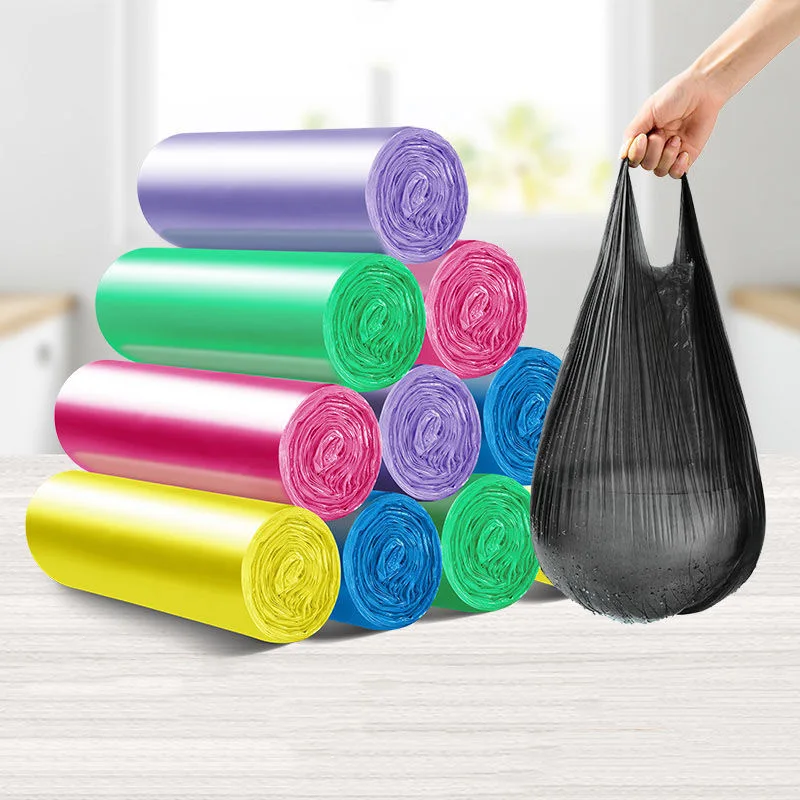 Stock Custom Colorful Plastic Disposable Trash Bag on Roll Bio Degradable Garbage Rubbish Bag organic trash bags recyclable