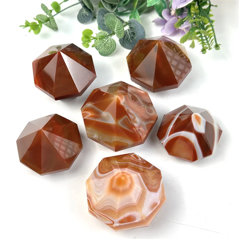 Crystal Diamond High Quality Polished Healing Stones Red Sardonyx Diamond For Decoration