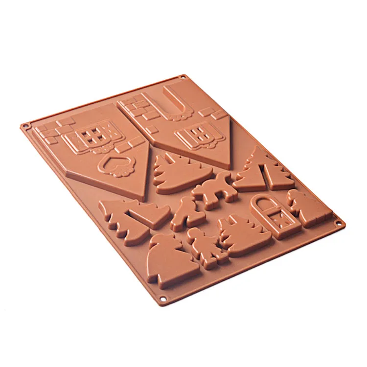 Gingerbread House Christmas Tree Chocolate Silicone Cake Molds Cookies Baking
