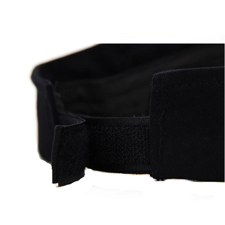 Custom Logo Visor Caps Plain Black Sun Hat For Wholesale