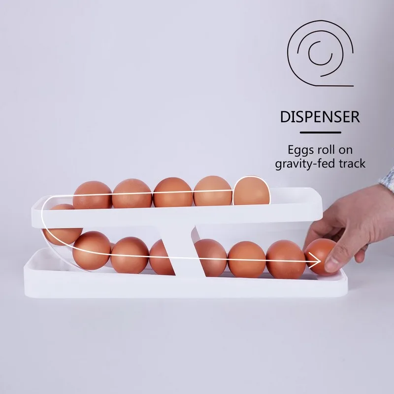 Jingyu 2 Tier Auto Rolling Egg Storage Container for Refrigerator