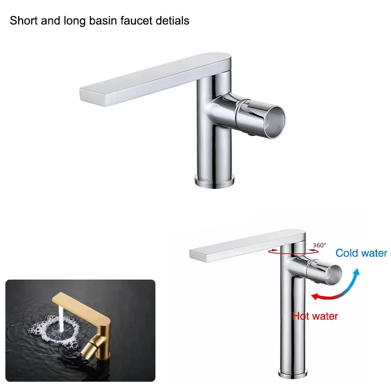 AMAXO European Light Luxury Style Faucet Hot And Cold Household Bathroom Sink Black On The Wash Basin Faucet Black Basin Tap