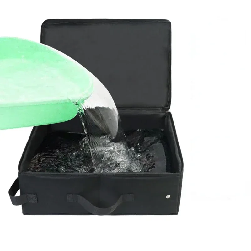 Foldable  Cat Litter Box Travel Cat Litter Box with Lid and Handle for Travel Home for All Season Cat Supplies