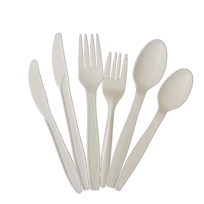 eco friendly disposable cornstarch cutlery set