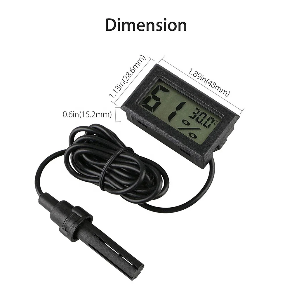 Mini Digital Humidity Meter Thermometer Hygrometer Sensor Gauge LCD Temperature Refrigerator